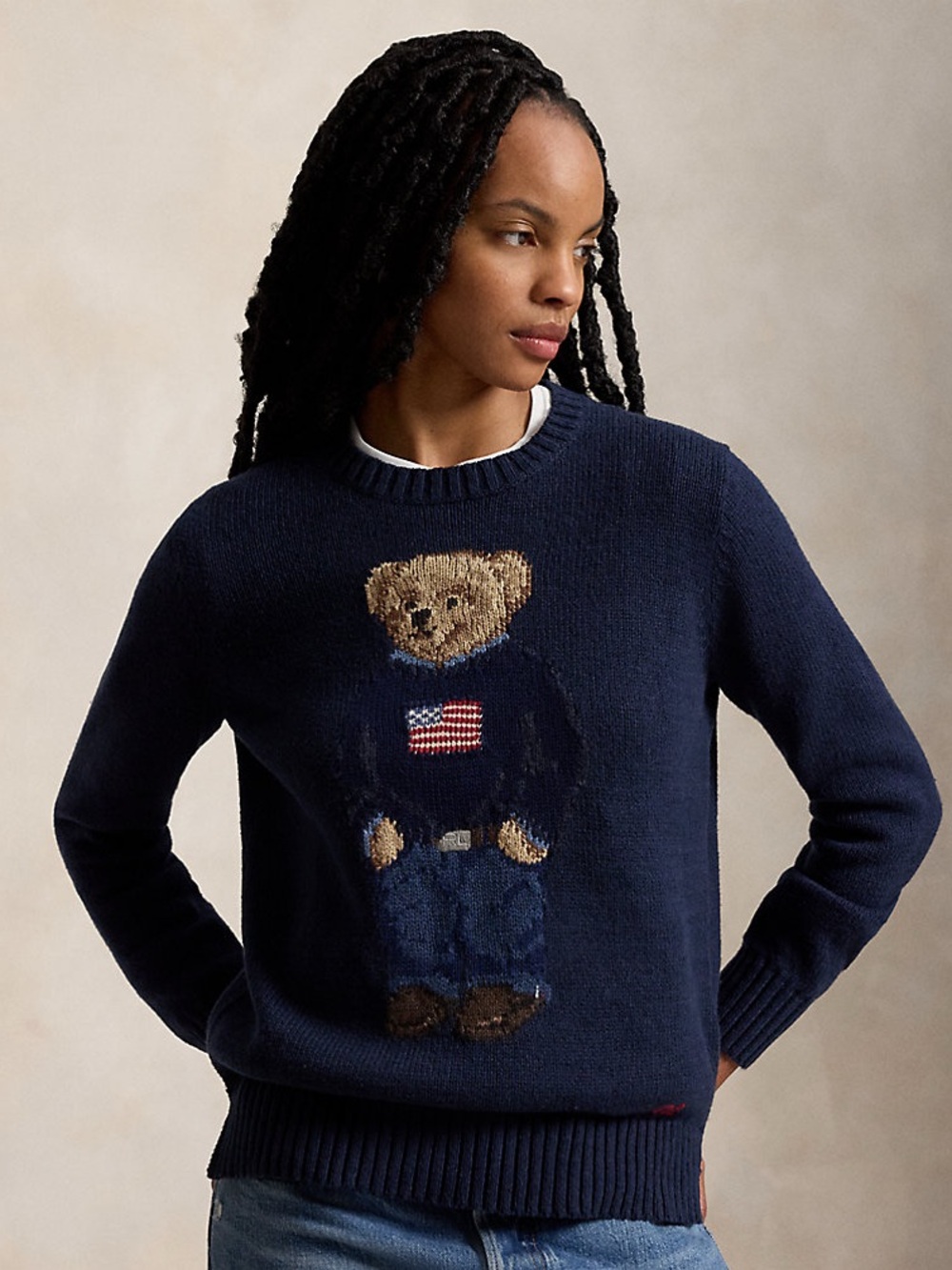 Polo Ralph Lauren Bear Cotton-Linen Sweater